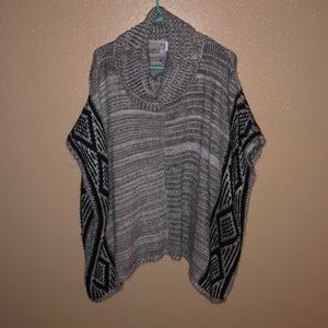 Knitted poncho sweater